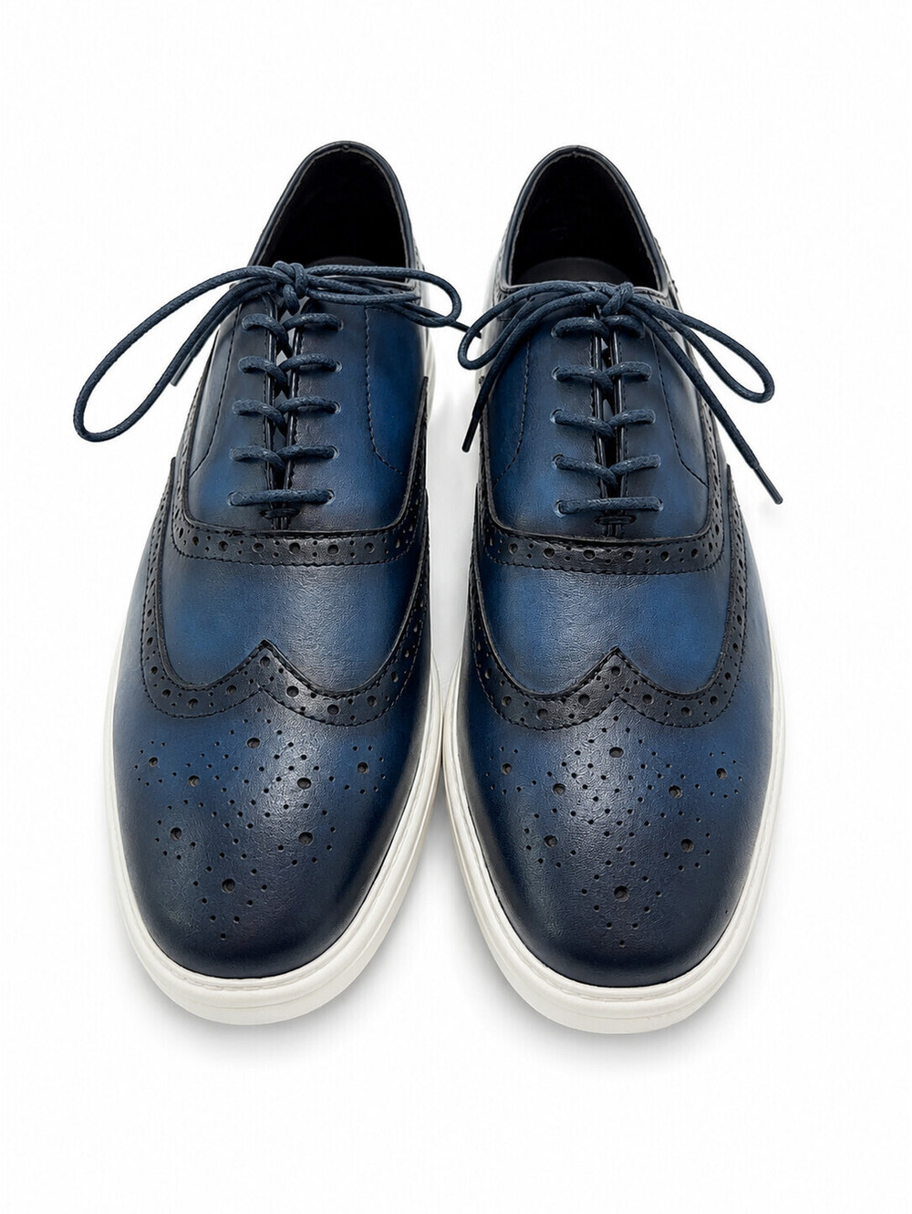 La Milano Marco Shoes Men's Size 10 Gradient Navy Blue Wingtip Oxford
